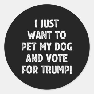 Stimme Trump und streichle meinen Hund Republikani Runder Aufkleber
