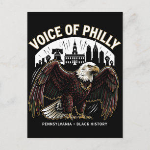 Stimme von Philly Weißkopfseeadler Schwarz Geschic Postkarte
