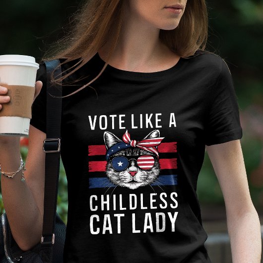 Stimme wie kinderlose Katze Lady Cat Liebhaber Prä T-Shirt