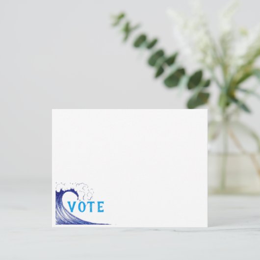 STIMMEN! - Blaue Welle 2020 Postkarte (Stehend Vorderseite)