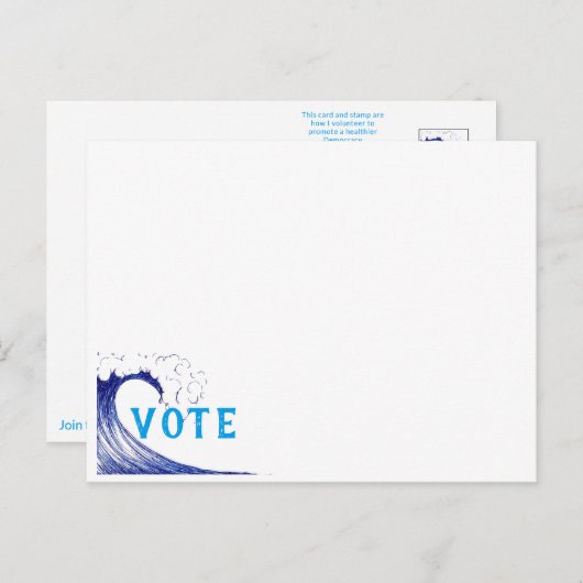 STIMMEN! - Blaue Welle 2020 Postkarte (Vorne/Hinten)