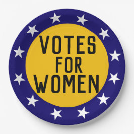 Stimmen für Frauen historisches Suffragette-Button Pappteller