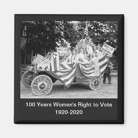 Stimmen für Frauen-Mädchensuffragette-Parade-Foto Magnet (Vorne)