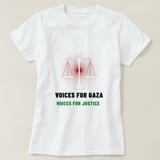 Stimmen für Gaza Stimmen für Gerechtigkeit Gaza Vö T-Shirt (Design vorne)