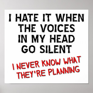 Stimmen in meinem Kopf Funny Poster