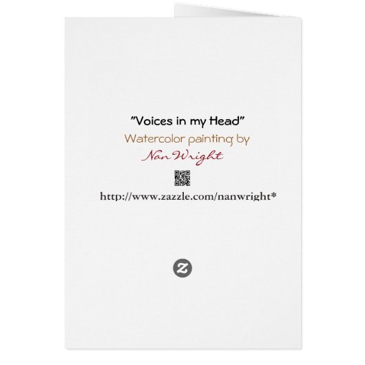 Stimmen in meiner Head Funny Lady Card (Hinten)