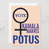 Stimmen Kamala Harris Präsident Frau Symbol-Wahl Einladung (Vorne/Hinten)