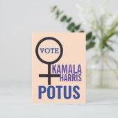 Stimmen Kamala Harris Präsident Frauensymbol Postkarte (Stehend Vorderseite)