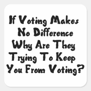 STIMMEN QUADRATISCHER AUFKLEBER