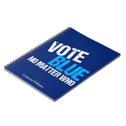 Stimmen Sie Blue, egal, wer demokratisch gewohnt p Notizblock (Linke Seite)