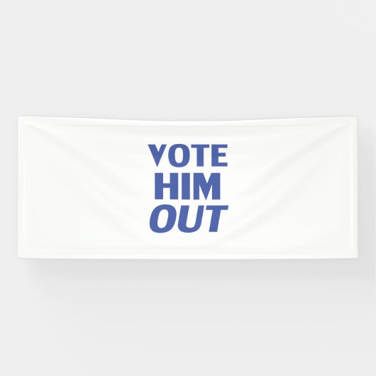 Stimmen Sie ihn mit weißblauer, moderner, mutiger  Banner (Horizontal)