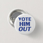 Stimmen Sie ihn mit weißblauer, moderner, mutiger  Button (Vorne & Hinten)