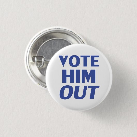 Stimmen Sie ihn mit weißblauer, moderner, mutiger Button (Vorne & Hinten)