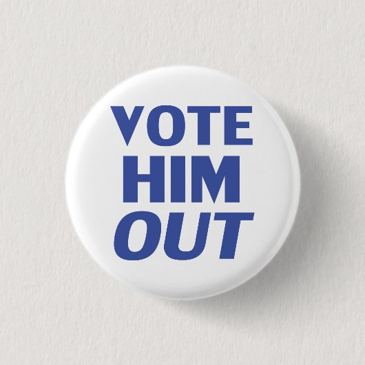 Stimmen Sie ihn mit weißblauer, moderner, mutiger  Button (Vorderseite)