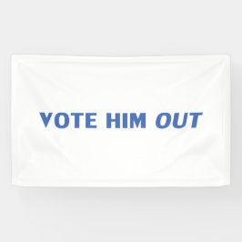 Stimmen Sie ihn mit weißer und blauer moderner Typ Banner