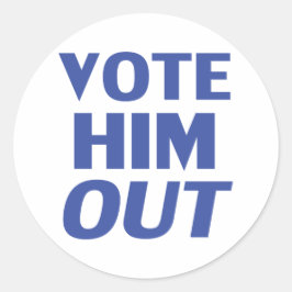 Stimmen Sie ihn mit weißer und blauer moderner Typ Runder Aufkleber