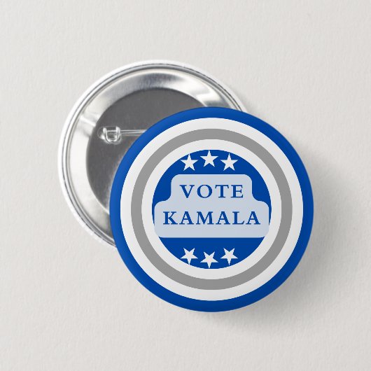 Stimmen Sie Kamala Harris. Blau Button (Vorne & Hinten)