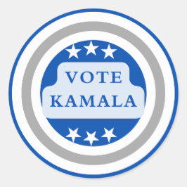 Stimmen Sie Kamala Harris. Blauer Kreis Runder Aufkleber