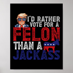 Stimmen Sie lieber für Felon als für einen Jack Fu Poster