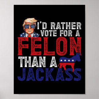 Stimmen Sie lieber für Felon als für einen Jack Fu Poster