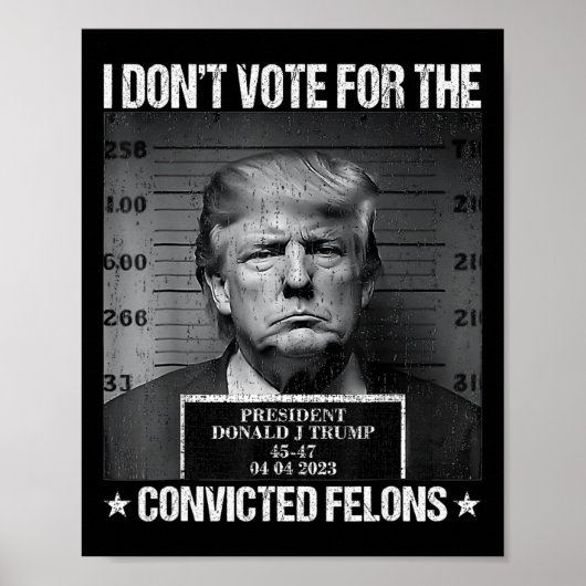 Stimmen Sie nicht für verurteilte Felonen-Anti-Tru Poster (Vorne)