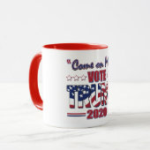 Stimmen Sie Trump 2020 Tasse (Vorderseite Links)