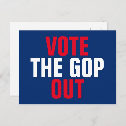 Stimmen Sie über Red White Blue Postkarte (Vorne/Hinten)