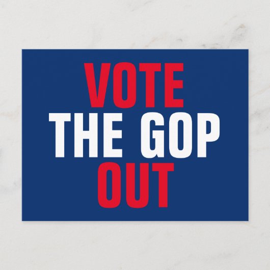 Stimmen Sie über Red White Blue Postkarte (Vorderseite)