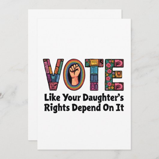 Stimmen Sie, wie die Rechte Ihrer Tochter davon ab Einladung (Vorne/Hinten)