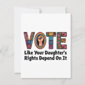 Stimmen Sie, wie die Rechte Ihrer Tochter davon ab Mitteilungskarte (Vorderseite)