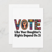 Stimmen Sie, wie die Rechte Ihrer Tochter davon ab Mitteilungskarte (Vorne/Hinten)