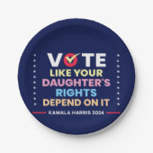 Stimmen Sie, wie die Rechte Ihrer Tochter davon ab Pappteller (Vorderseite)