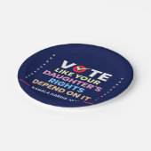 Stimmen Sie, wie die Rechte Ihrer Tochter davon ab Pappteller (Schrägansicht)