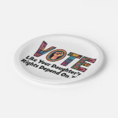 Stimmen Sie, wie die Rechte Ihrer Tochter davon ab Pappteller (Schrägansicht)