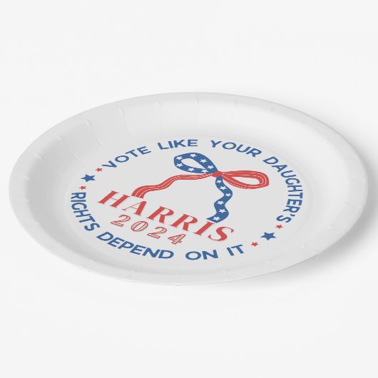 Stimmen Sie, wie die Rechte Ihrer Tochter davon ab Pappteller (Schrägansicht)