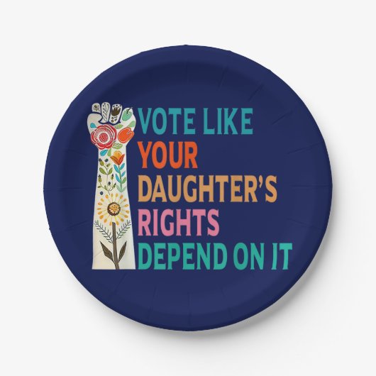 Stimmen Sie, wie die Rechte Ihrer Tochter davon ab Pappteller (Vorderseite)