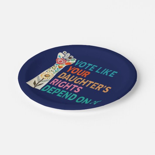 Stimmen Sie, wie die Rechte Ihrer Tochter davon ab Pappteller (Schrägansicht)