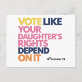 Stimmen Sie, wie die Rechte Ihrer Tochter davon ab Postkarte (Vorderseite)