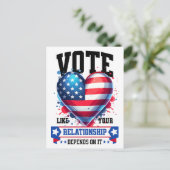 Stimmen Sie, wie Ihre Beziehung davon abhängt Postkarte (Stehend Vorderseite)