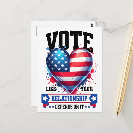 Stimmen Sie, wie Ihre Beziehung davon abhängt Postkarte (Vorderseite/Rückseite Beispiel)