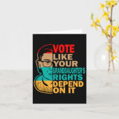 Stimmen Sie wie Ihre Enkelin - Feministin Karte (Gelbe Blume)