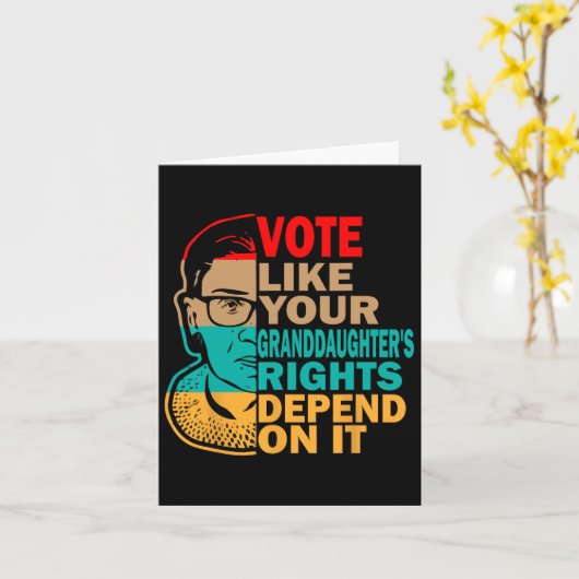 Stimmen Sie wie Ihre Enkelin - Feministin Karte (Gelbe Blume)