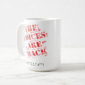 Stimmen sind Back Funny Mug Kaffeetasse (Vorderseite Links)