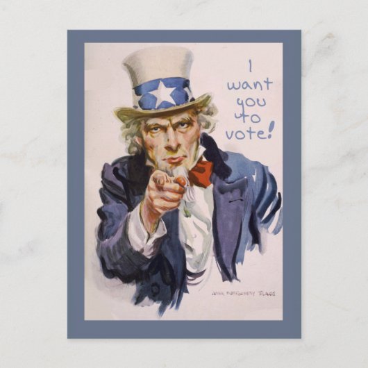 STIMMEN Uncle Sam POSTCARDS für die Wähler Postkarte (Vorderseite)