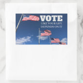 Stimmen, wie Ihr Leben davon abhängt Rechteckiger Aufkleber (Tasche)