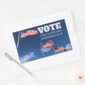 Stimmen, wie Ihr Leben davon abhängt Rechteckiger Aufkleber (Umschlag)