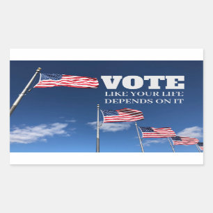 Stimmen, wie Ihr Leben davon abhängt Rechteckiger Aufkleber