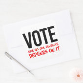 Stimmen wie seine Gefängnisstrafe davon abhängt Quadratischer Aufkleber (Umschlag)