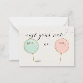 Stimmenauszählung für Geschlecht Mitteilungskarte (Vorderseite)