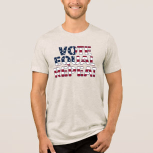 Stimmengleichheit Wiederholen Sie Patriotische USA Tri-Blend Shirt